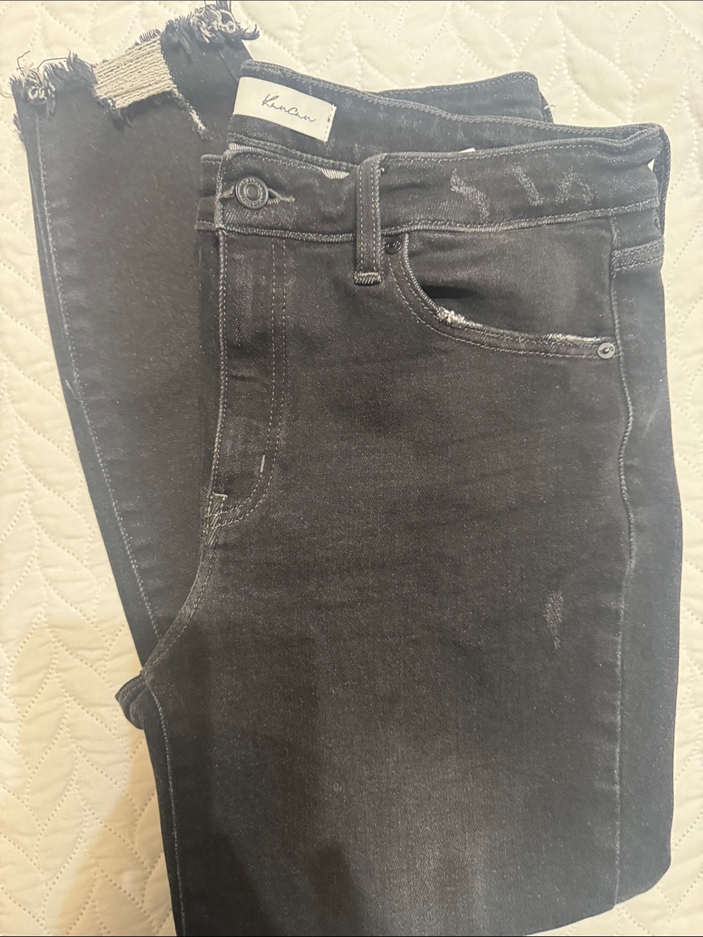 Kancan Frayed Hem Skinny Jeans